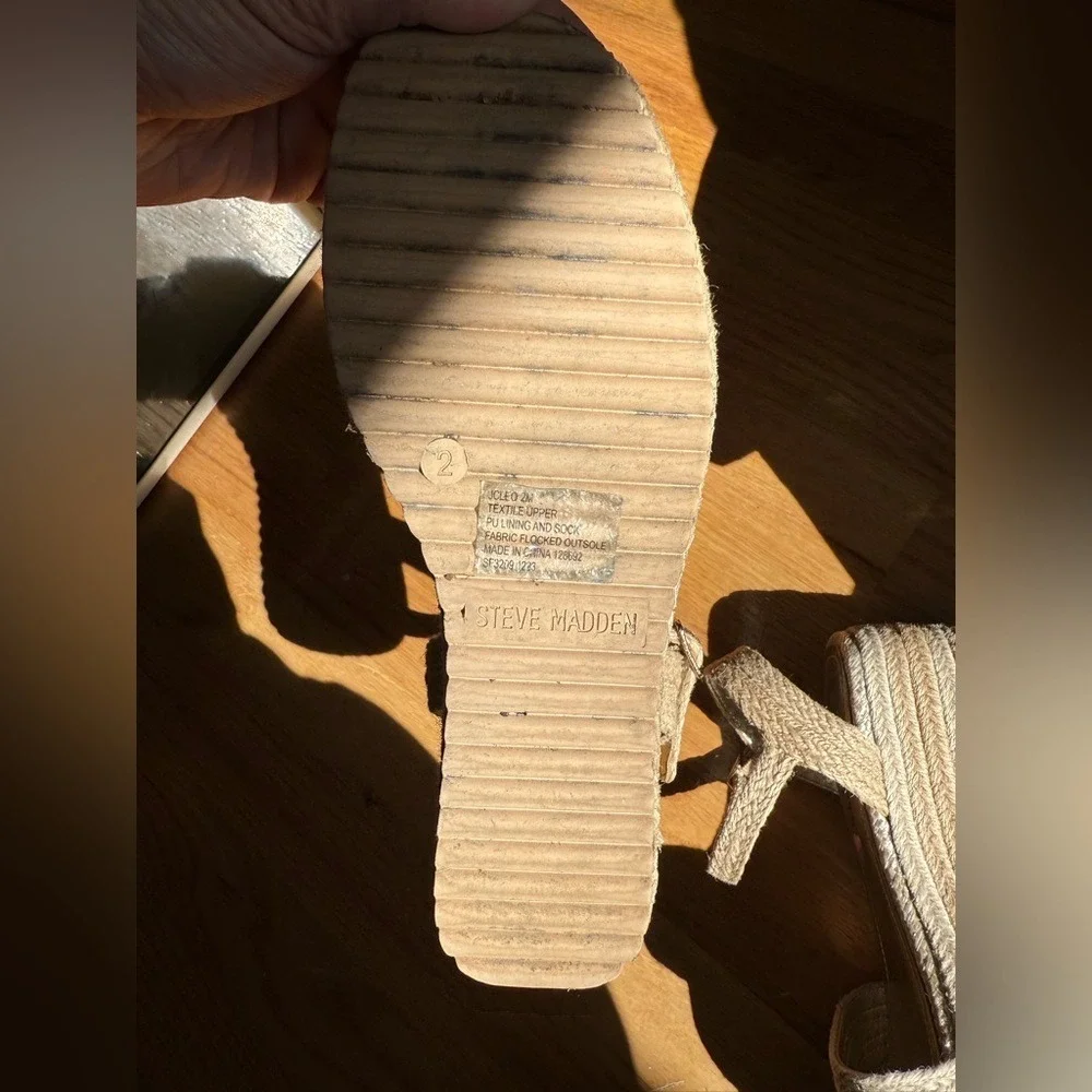 Steve Madden JCLEO-M Girls Gold‎ Espadrille Platform Sandals Size 2
